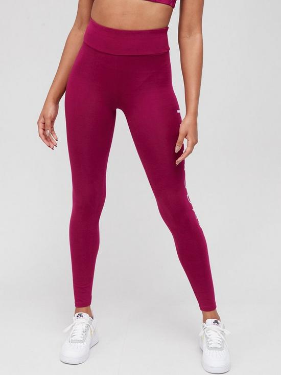 front image of pink-soda-winnie-lifestyle-leggings-raspberry