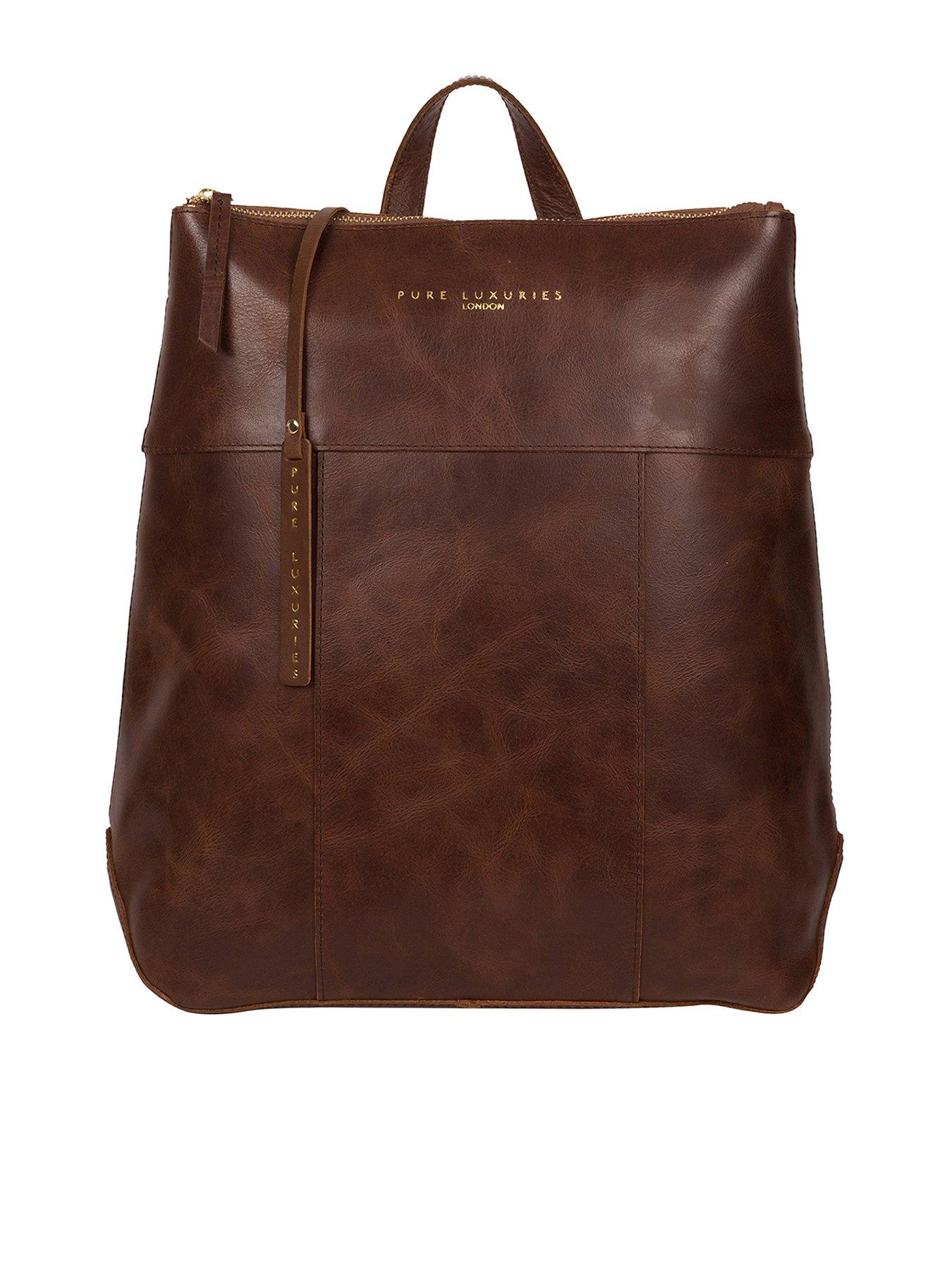 Pure Luxuries London Exclusive Hastings Large Zip Top Leather Backpack