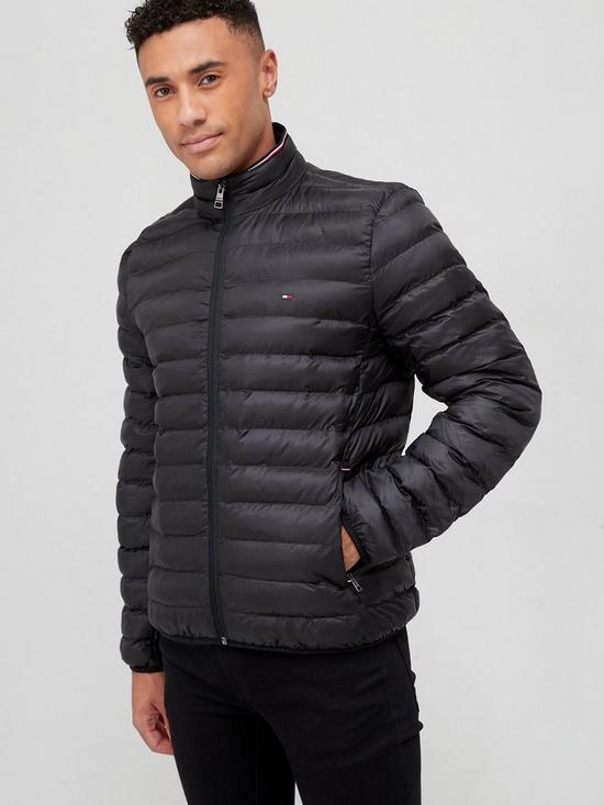 front image of tommy-hilfiger-packable-circular-padded-jacket-black