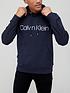  image of calvin-klein-cotton-logo-overhead-hoodie-navy