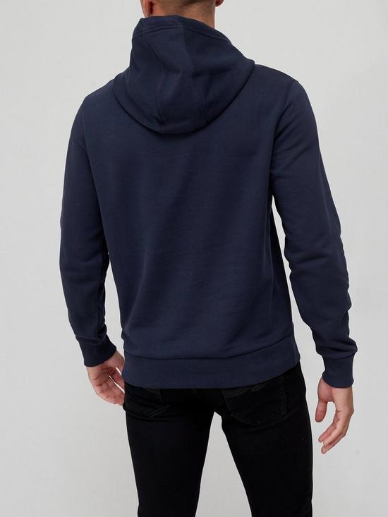 stillFront image of calvin-klein-cotton-logo-overhead-hoodie-navy