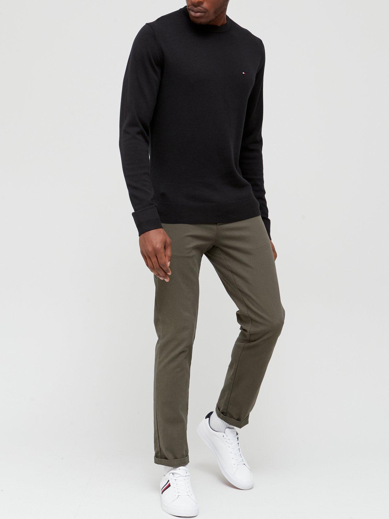 Core Cotton Silk Crew Neck Jumper Black