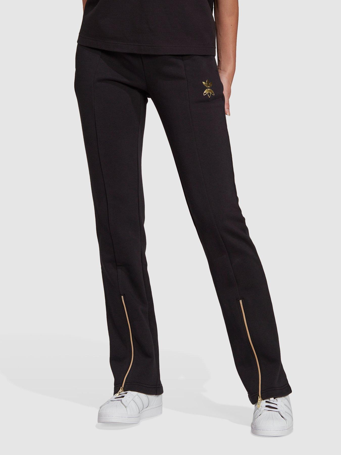 track pants with bottom zipper