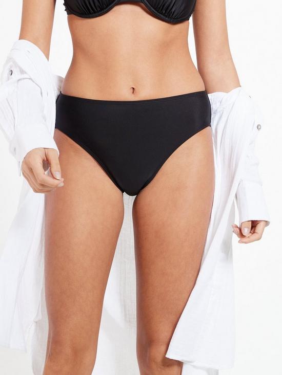front image of everyday-mix-and-match-high-leg-mid-rise-bikininbspbrief-black