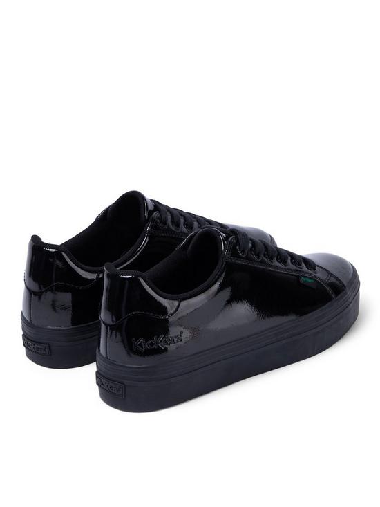 stillFront image of kickers-tovni-stack-patent-leather-trainer-black