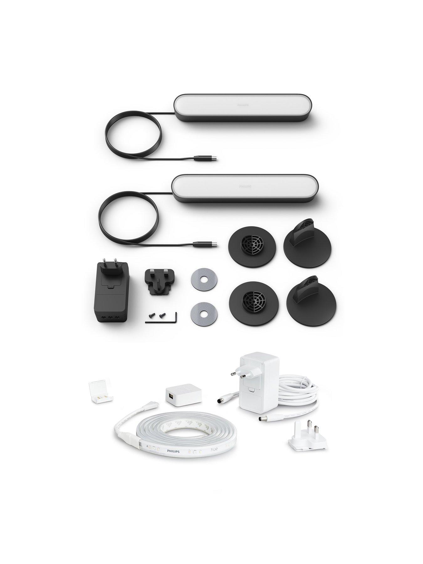 image of philips-hue-hue-play-smart-light-bar-white-amp-colour-ambiance-double-pack-and-lightstrip-plus-2m-kit