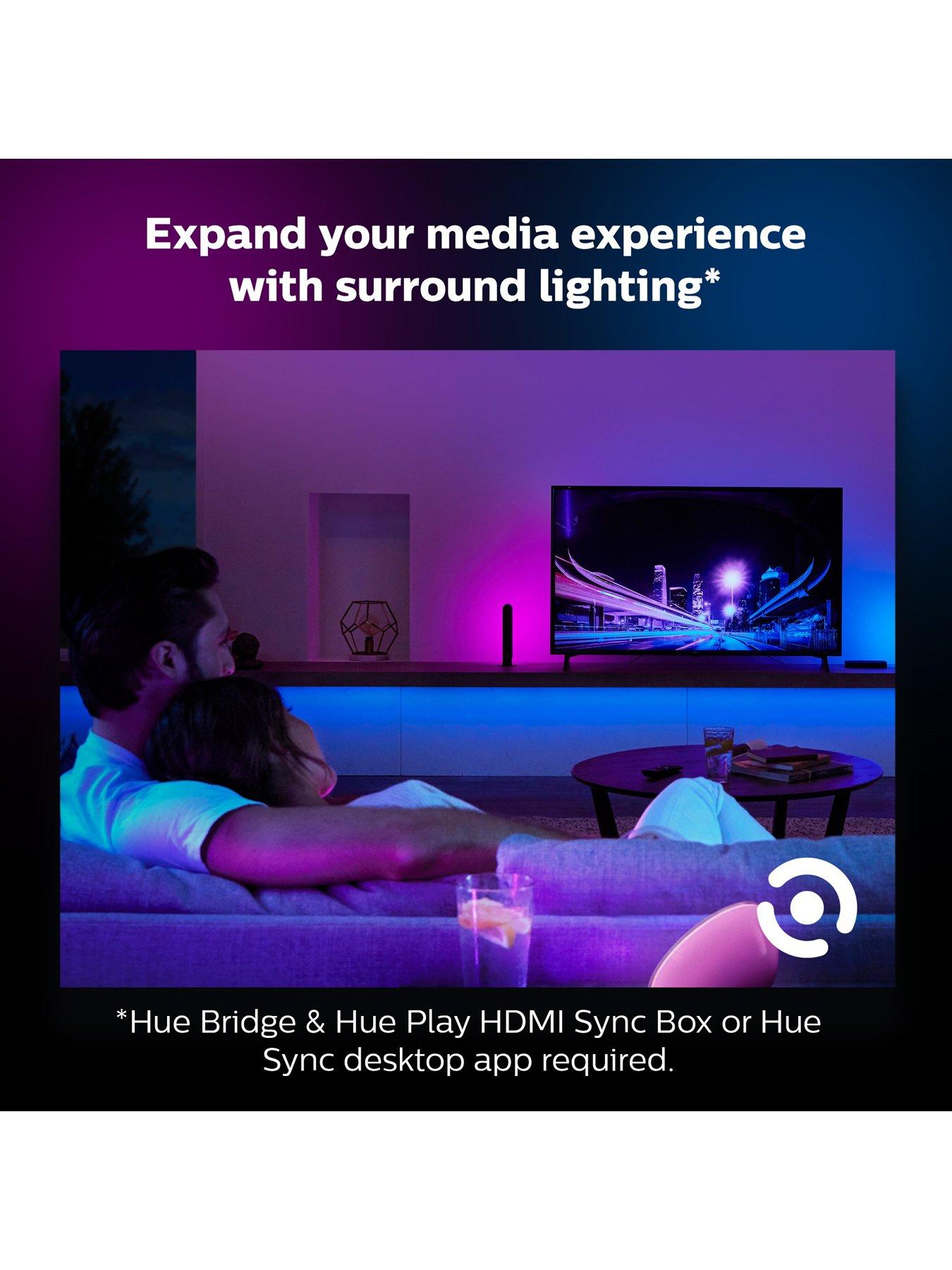  image of philips-hue-hue-play-smart-light-bar-white-amp-colour-ambiance-double-pack-and-lightstrip-plus-2m-kit