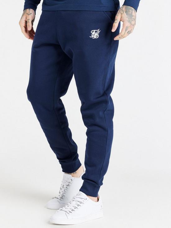 front image of sik-silk-core-cuffed-joggernbsp--navy