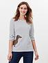  image of joules-harbour-sausage-dog-stripe-top-creamnavy
