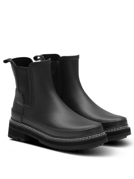 hunter-refined-stitch-detail-chelsea-boots-black