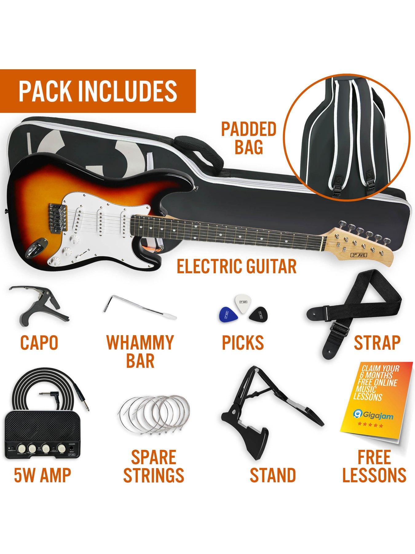 Image 3 of 6 of 3rd Avenue Full Size 4/4 Electric Guitar Ultimate Kit with Amp - 6 Months FREE Lessons - Sunburst