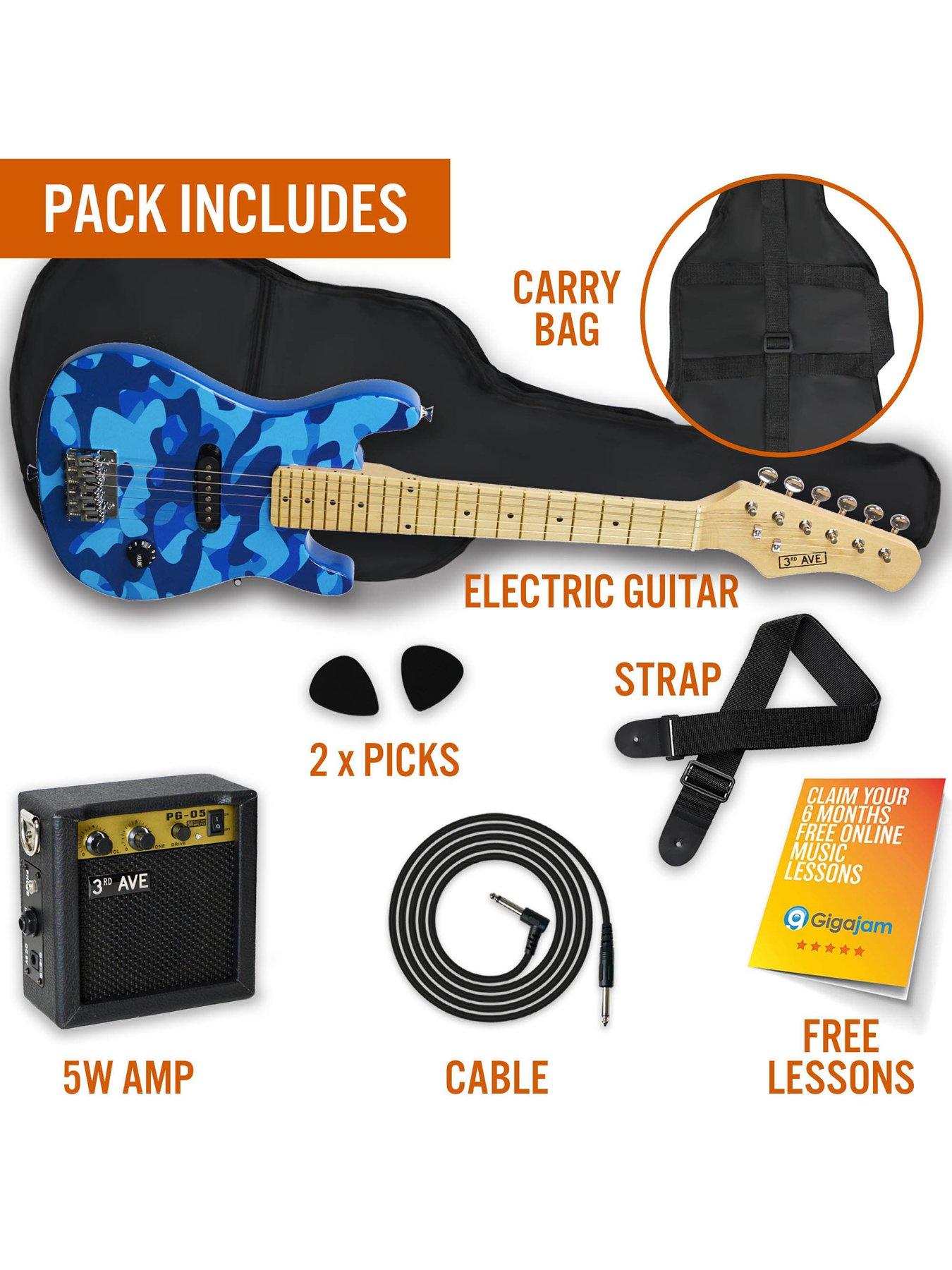 Image 3 of 6 of 3rd Avenue Junior Electric Guitar Pack - Blue Camo