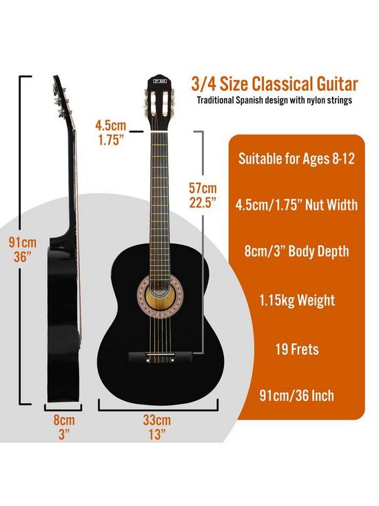 stillFront image of 3rd-avenue-34-size-classical-guitar-pack-black