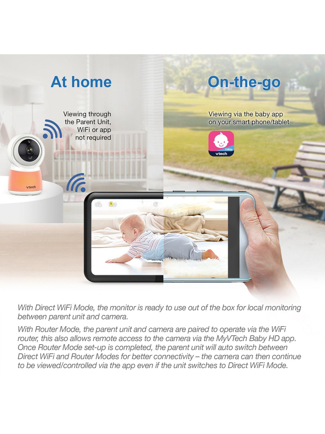 Image 6 of 7 of VTech Smart 5-inch Hd Screen Wi-Fi Baby Video Monitor with Night Light