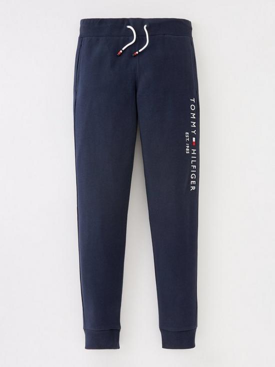 front image of tommy-hilfiger-boys-essential-sweatpants-navy