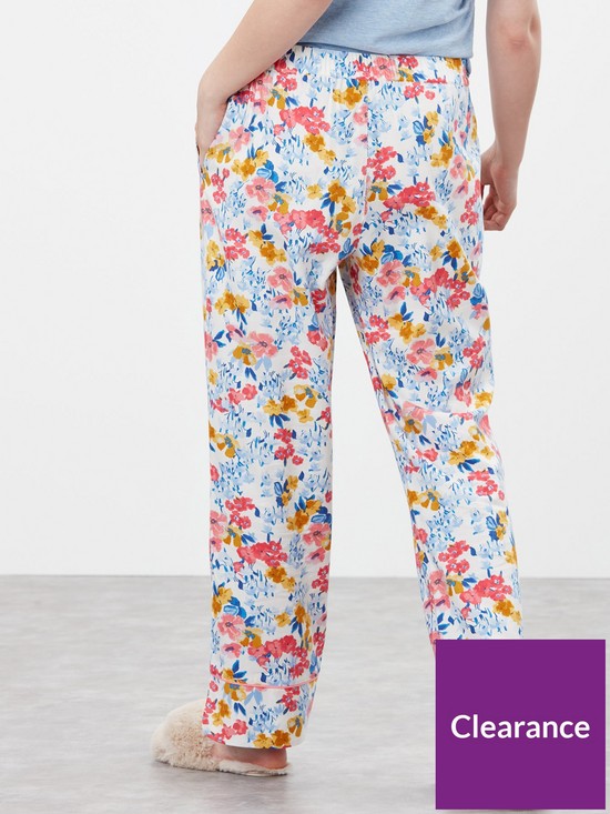 stillFront image of joules-luna-floral-pyjama-bottoms-cream