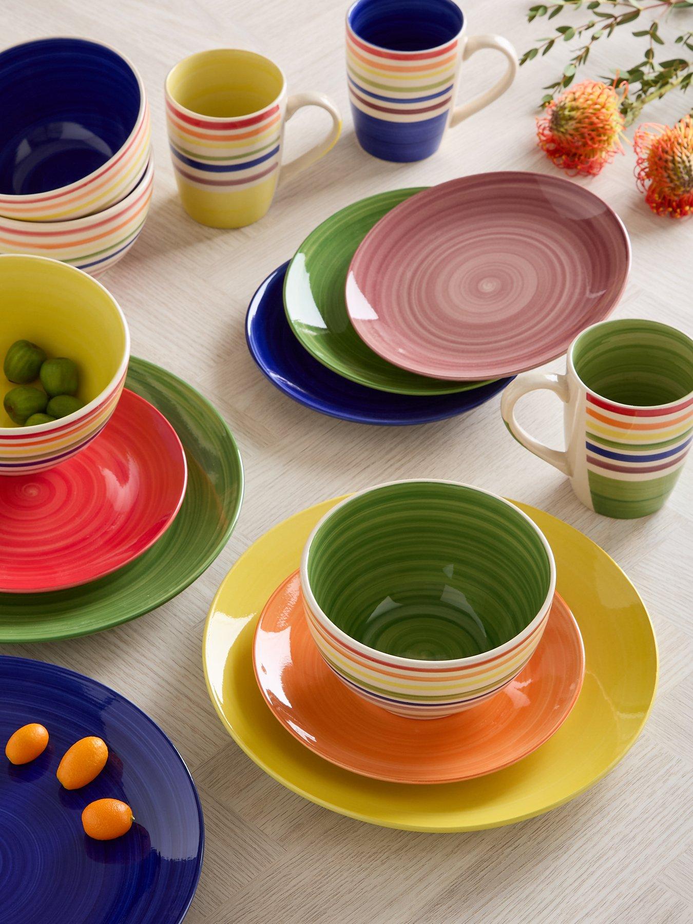 WATERSIDE 24-Piece Rainbow Stripe Dinner Set