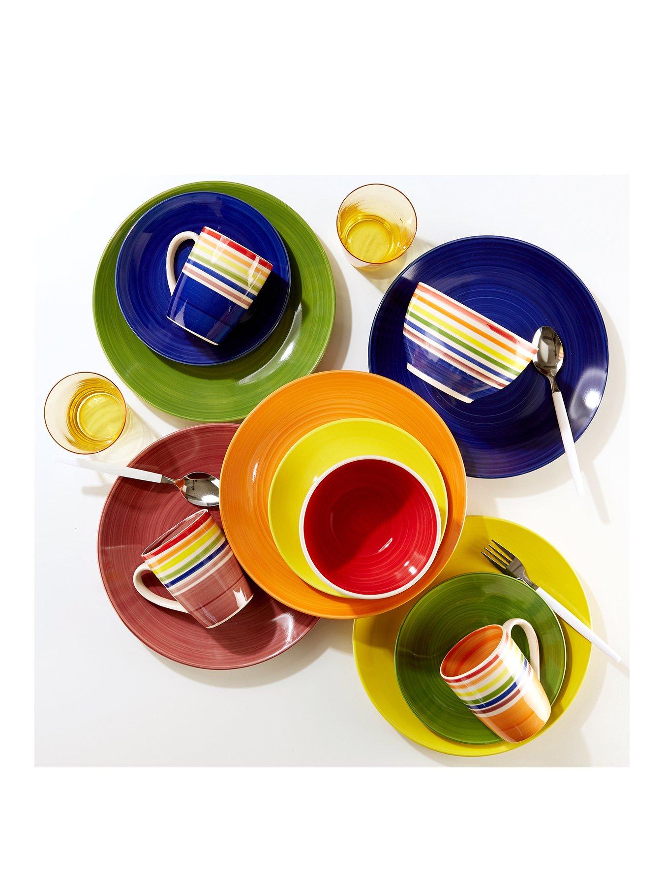 Rainbow dinner plates best sale