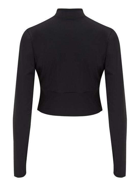 stillFront image of pour-moi-energy-long-sleeve-half-zip-cropped-top
