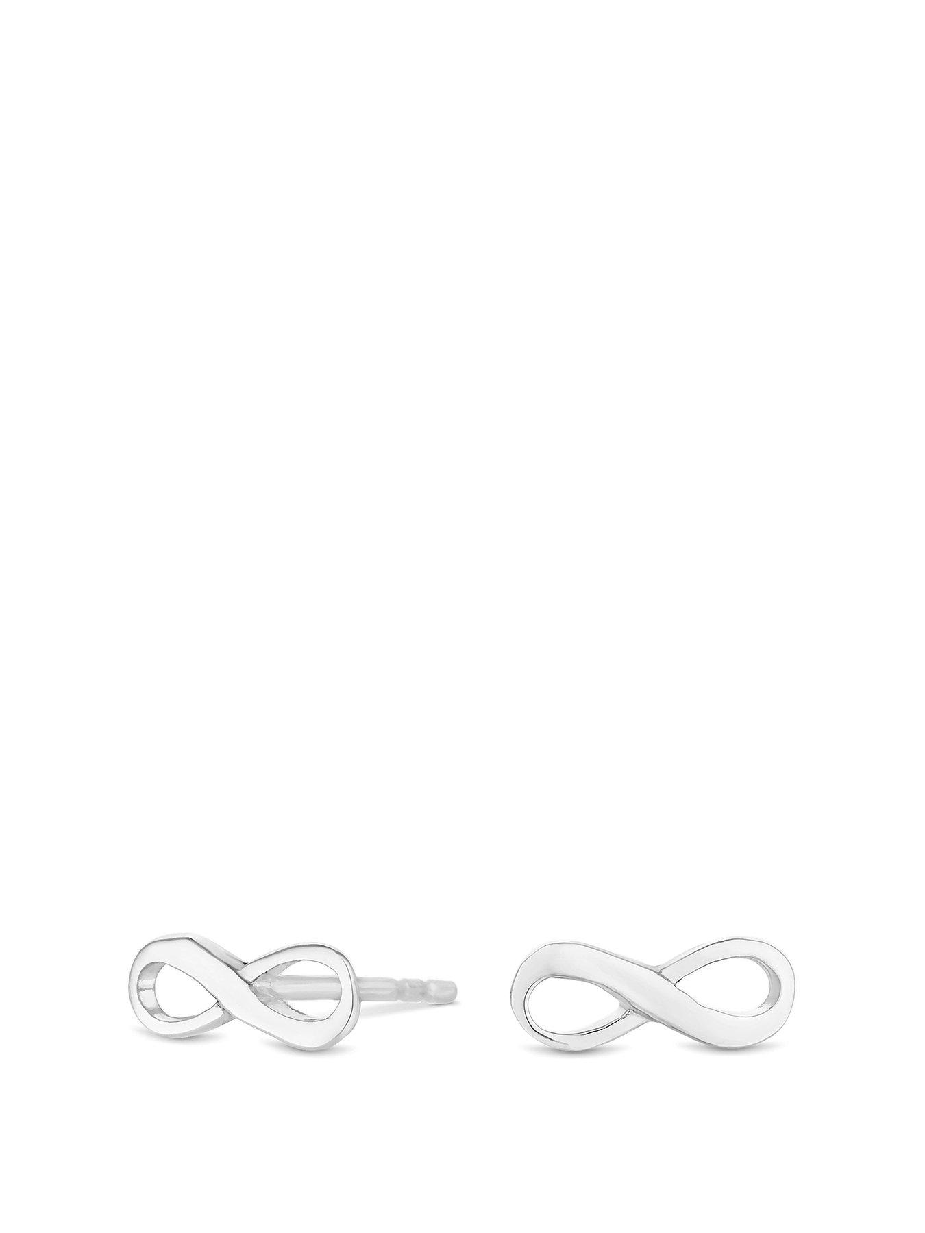 undefined Simply Silver Sterling Silver 925 Mini Infinity Stud Earrings