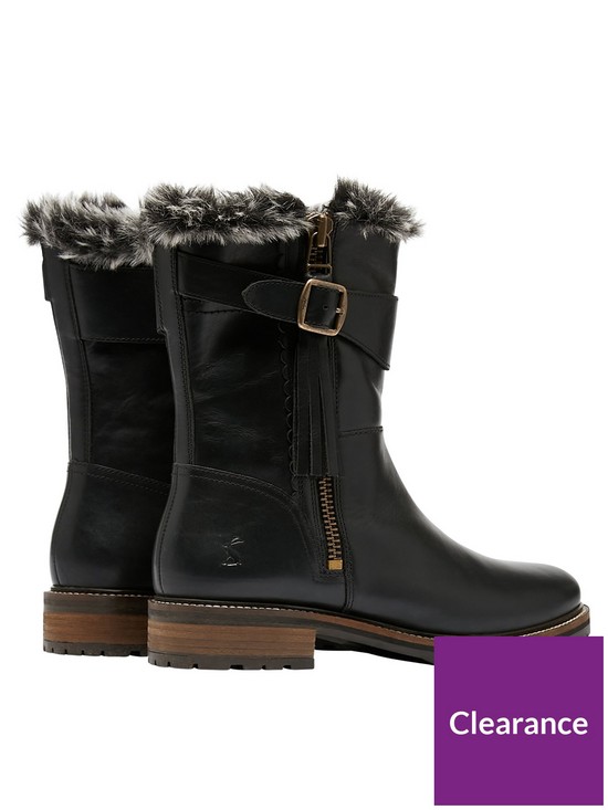 stillFront image of joules-brompton-faux-fur-mid-height-leather-boot-black