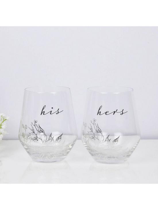 stillFront image of amore-by-juliana-luxury-stemless-wine-glass-set--his-hers