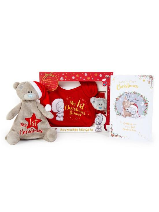 stillFront image of me-to-you-my-first-christmas-comforter-bib-amp-rattle-gift-set-amp-babys-1st-christmas-card