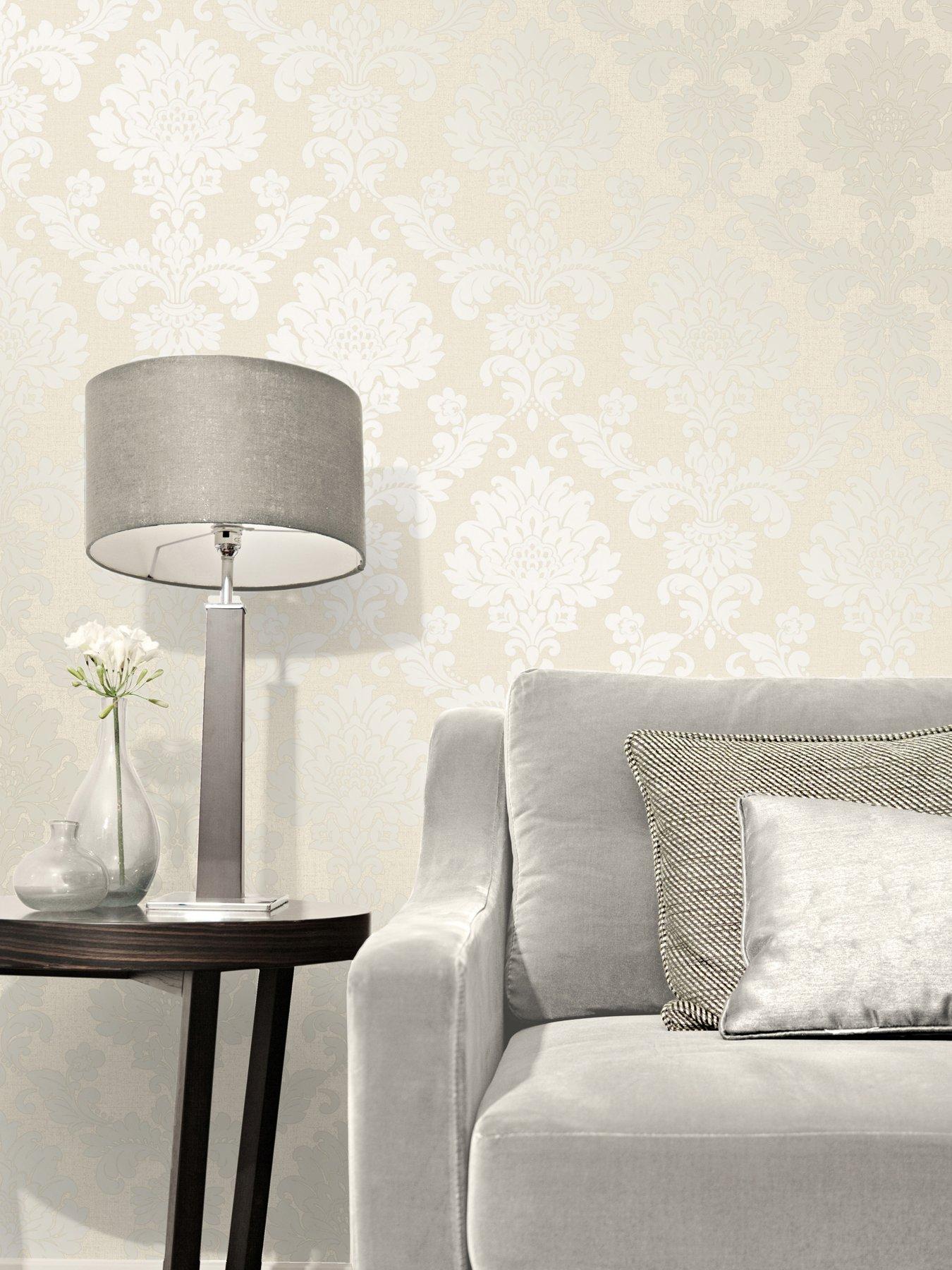 Fine Decor Quartz Damask Gold Glitter Wallpaper