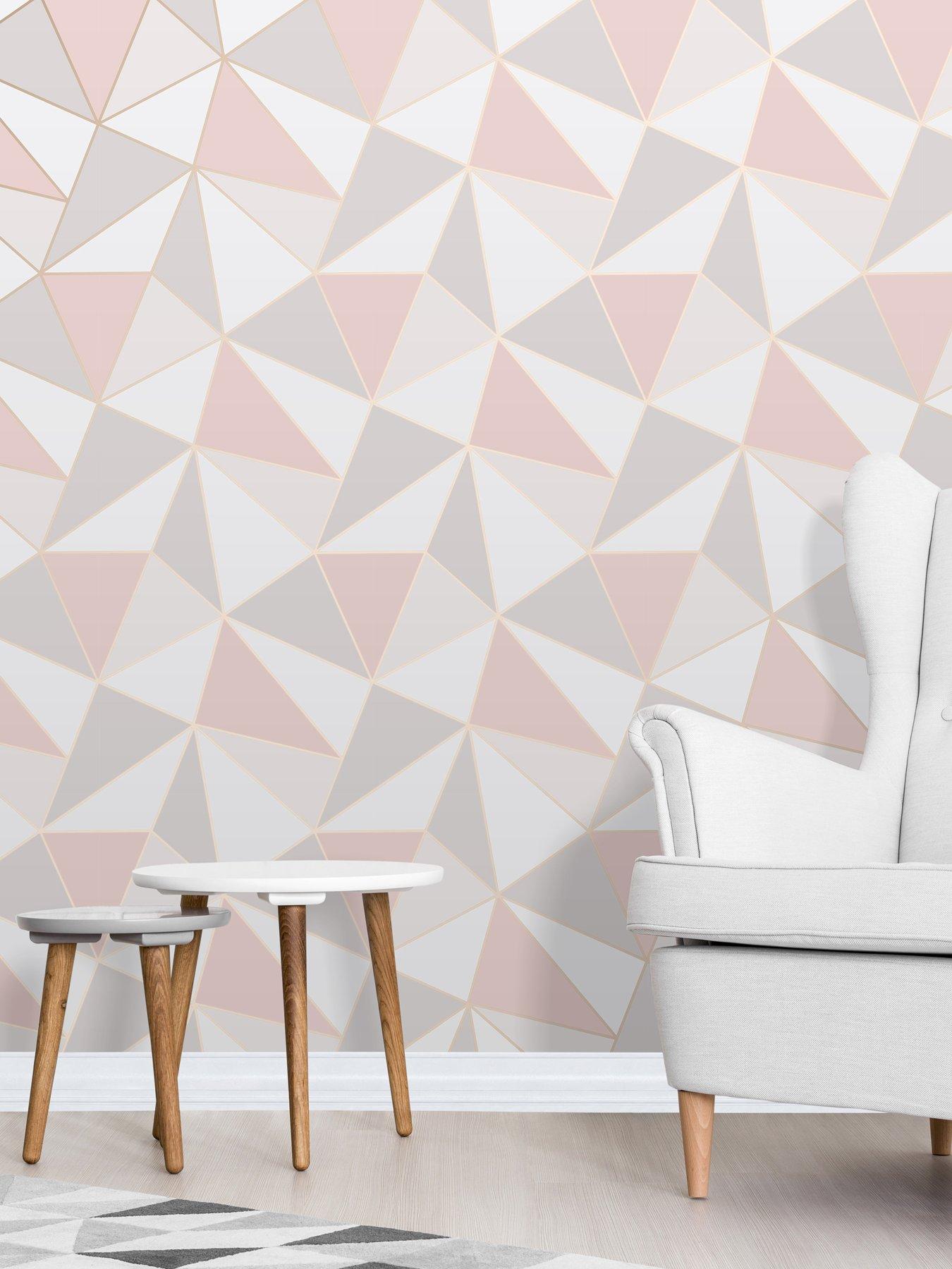 Fine Decor Apex Geo Rose Gold Wallpaper