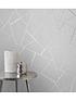  image of fine-dcor-fine-decor-quartz-fractal-silver-glitter-wallpaper