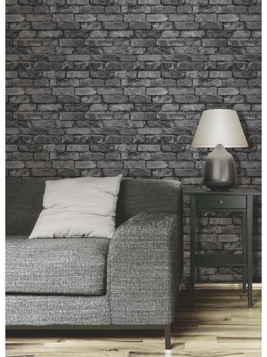 stillFront image of fine-dcor-rustic-silver-brick-wallpaper