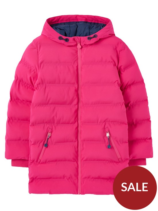 front image of joules-girls-padwell-waterproof-padded-coat-pink