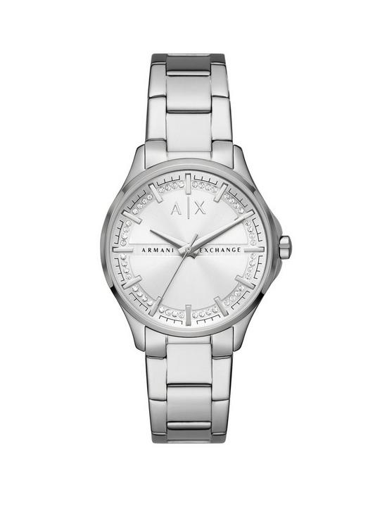 front image of armani-exchange-stainless-steel-women
