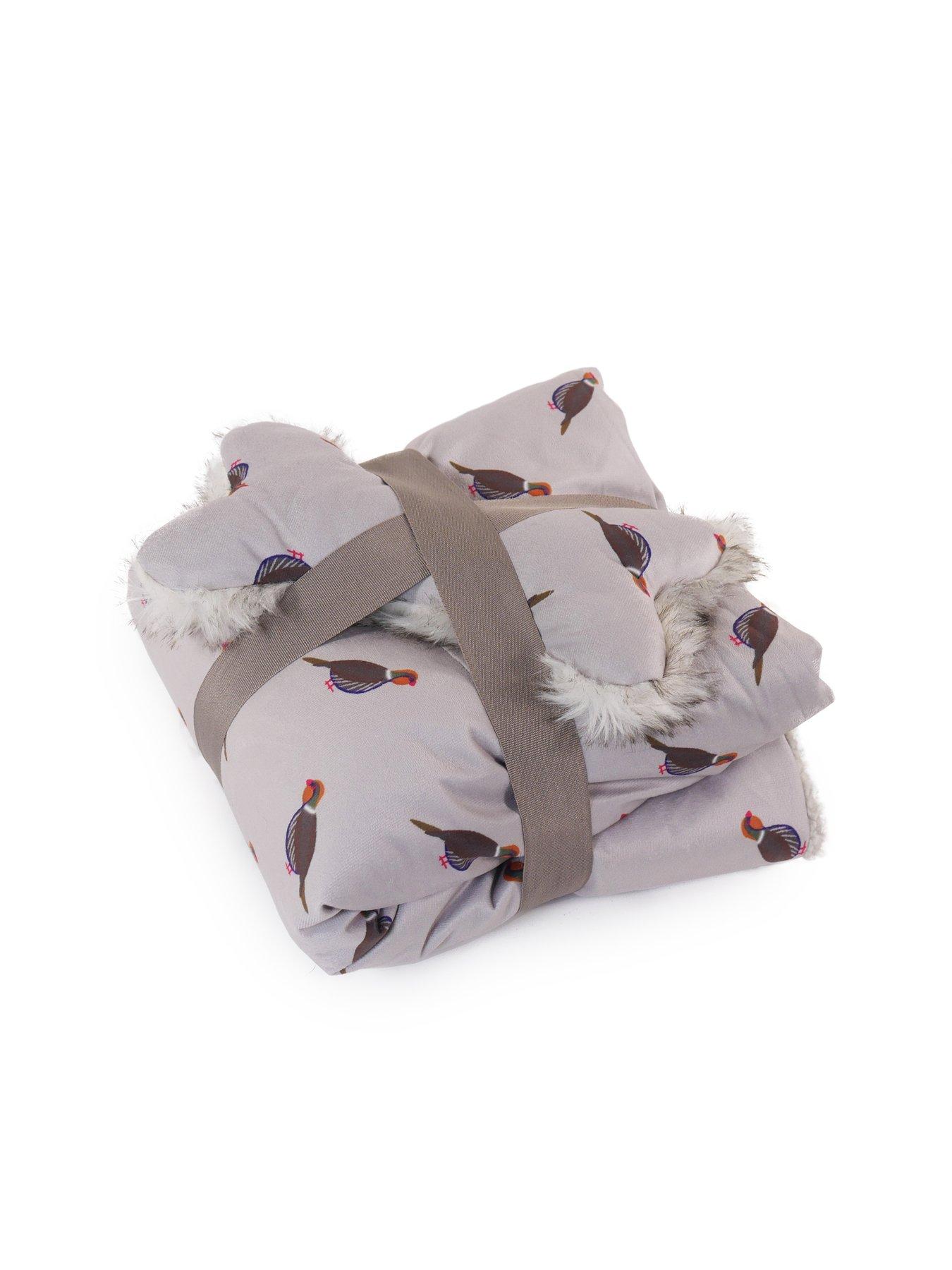  image of rosewood-phesant-print-pet-bed-bundle-smallmedium