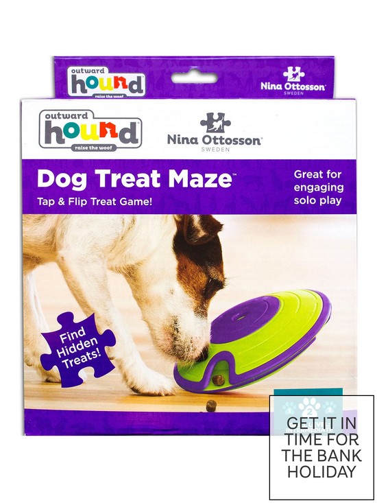 front image of nina-ottosson-level-2-treat-maze-interactive-puzzle-toy-for-dogs