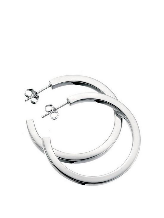 front image of the-love-silver-collection-sterling-silver-square-cut-hoop-earrings