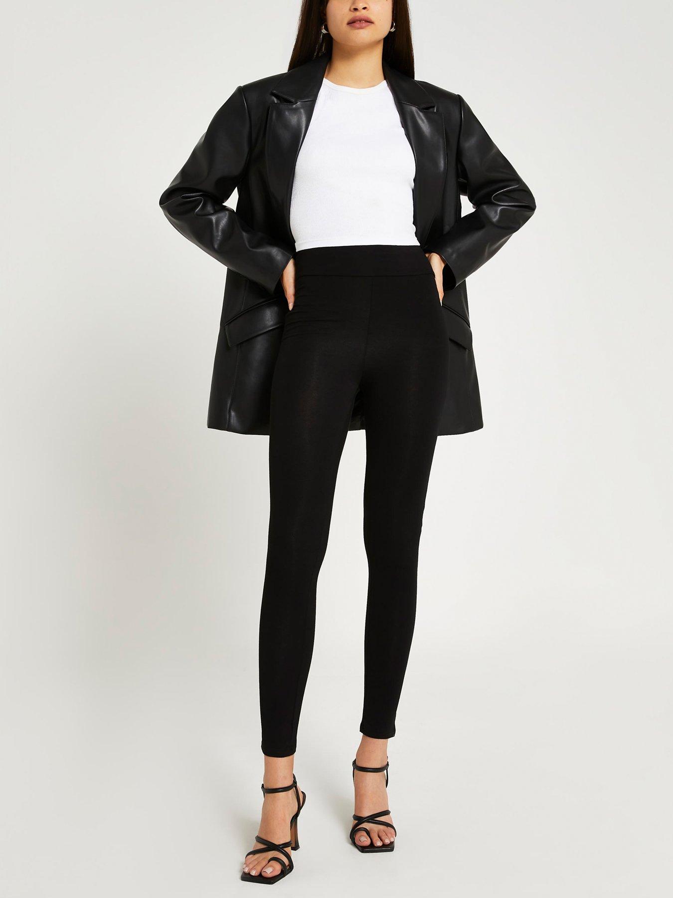 Image 3 of 4 of River Island High Waisted Leggings - Black
