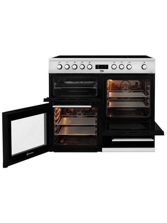 stillFront image of beko-kdvc100xnbspfreestanding-100cm-double-oven-range-cooker-stainless-steel