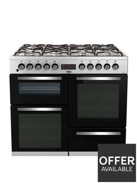 beko-kdvf100xnbspfreestanding-100cm-double-oven-range-cooker-stainless-steel