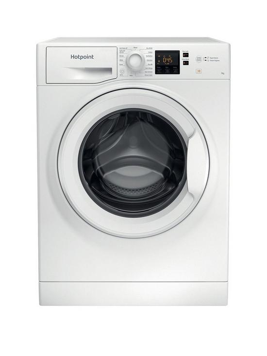 front image of hotpoint-nswm743uwukn-7kg-load-1400-spin-washing-machine-white
