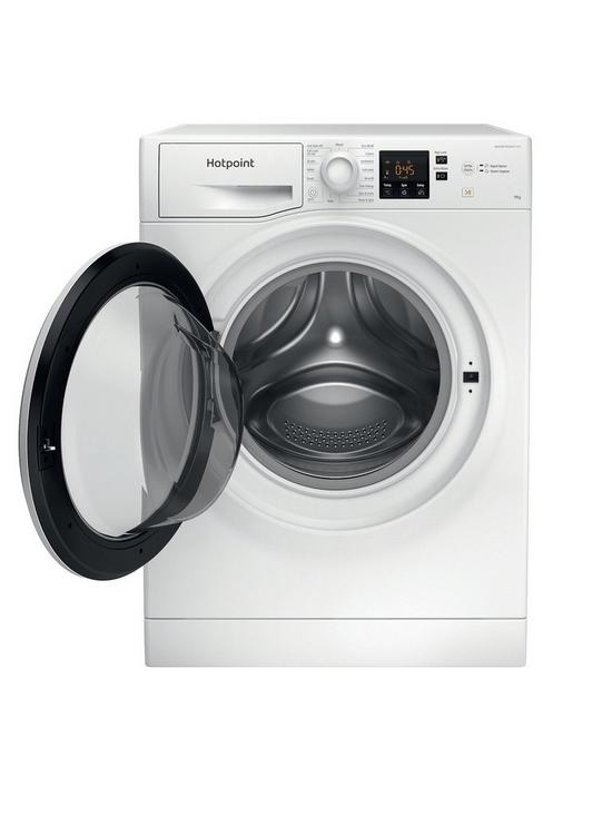 stillFront image of hotpoint-nswm944cwukn-9kg-load-1400-spin-washing-machine-white