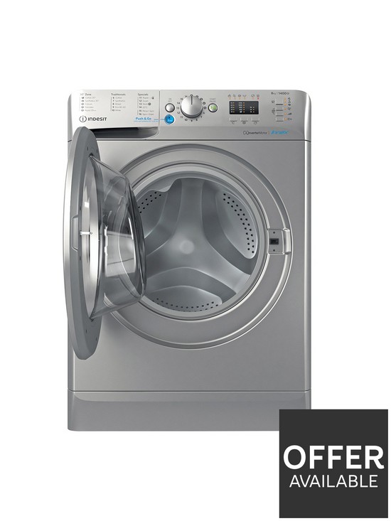 stillFront image of indesit-innex-bwa81485xsukn-8kg-load-1400-spin-washing-machine-silver