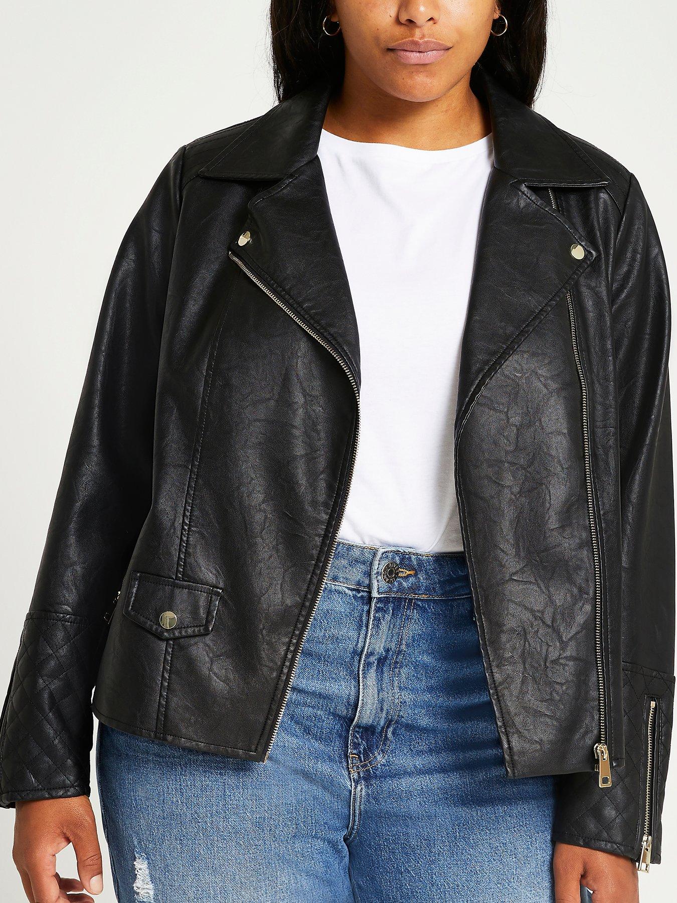 river island plus size leather jacket