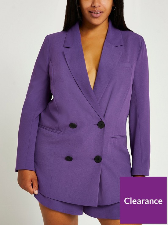 front image of ri-plus-structured-blazer-purple