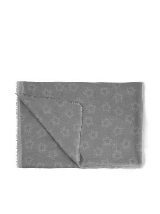 front image of katie-loxton-star-printed-scarf-grey