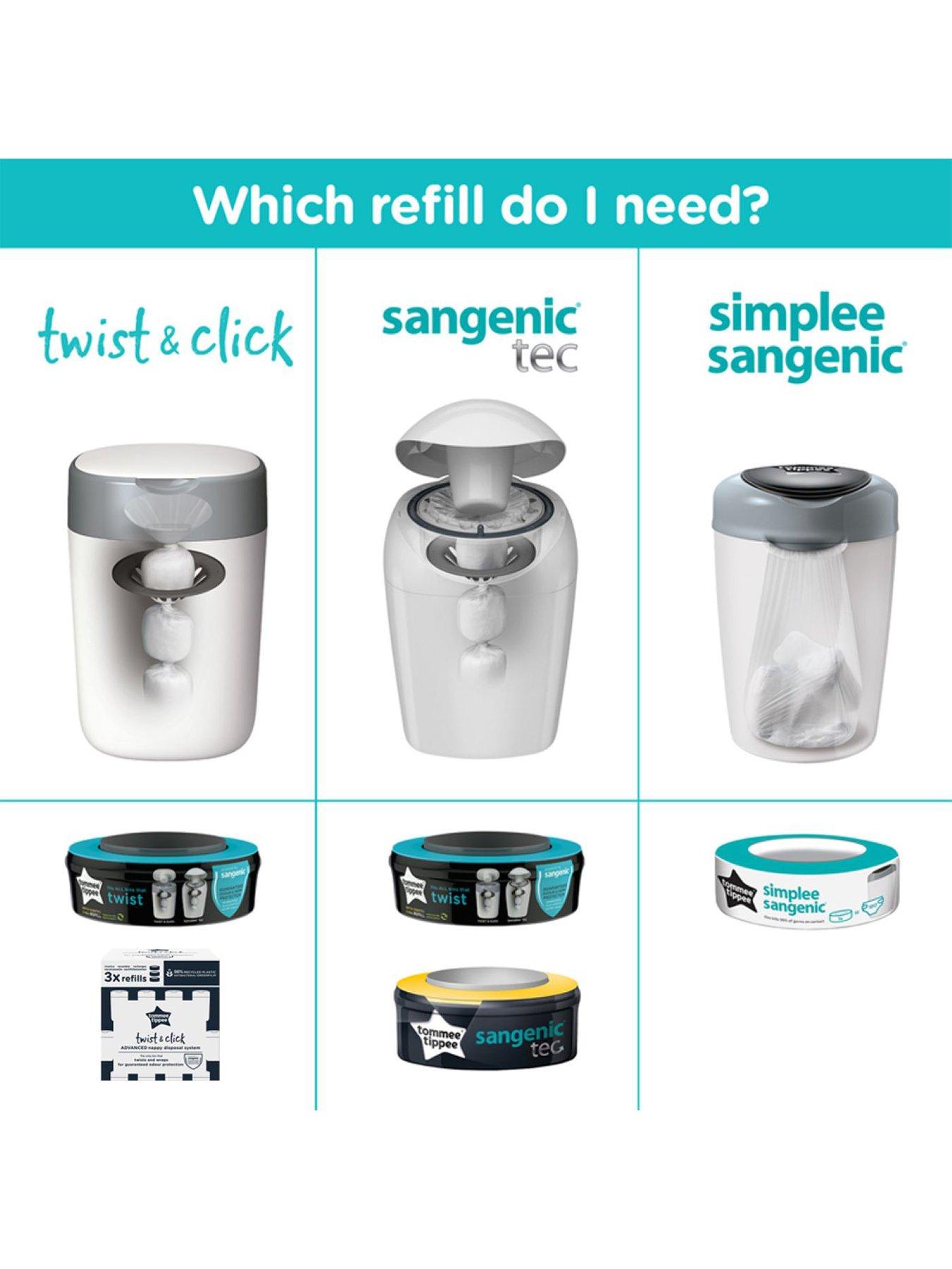 Tommee Tippee Twist and Click Advanced Nappy Bin Refill Cassettes