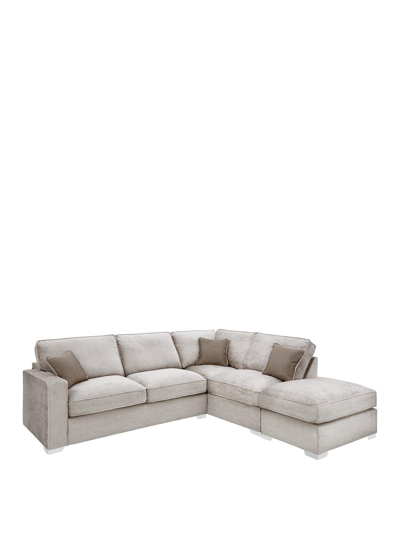  image of very-home-chicago-deluxe-fabric-rightnbsphand-corner-sofa-with-footstool
