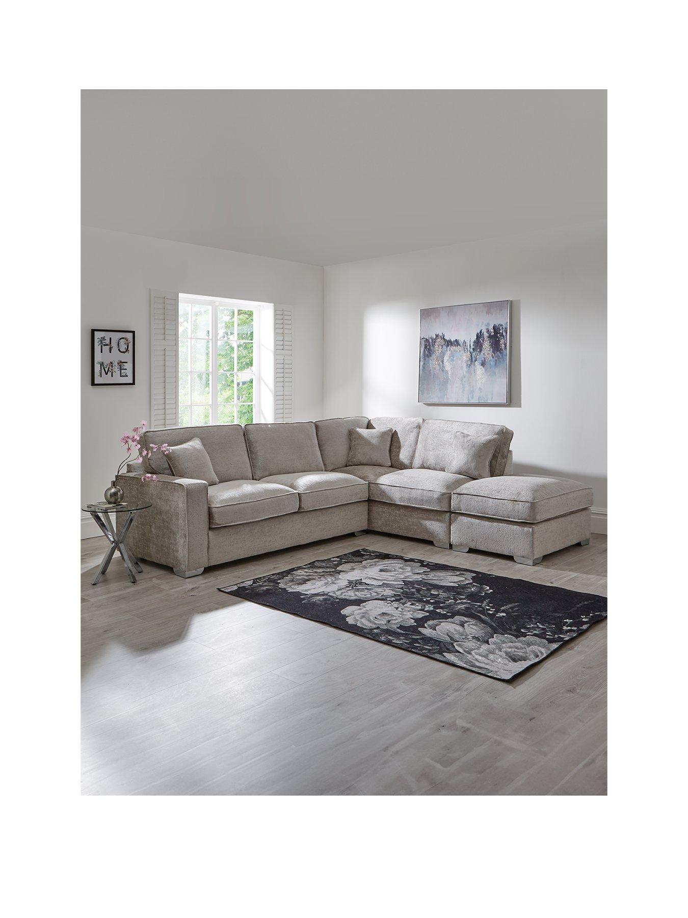 Image 2 of 7 of Very Home Chicago Deluxe Fabric Right&nbsp;Hand Corner Sofa with Footstool&nbsp;- Made to Order in the UK