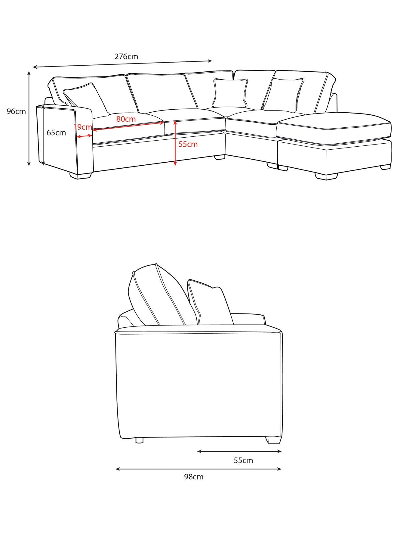 Image 7 of 7 of Very Home Chicago Deluxe Fabric Right&nbsp;Hand Corner Sofa with Footstool&nbsp;- Made to Order in the UK