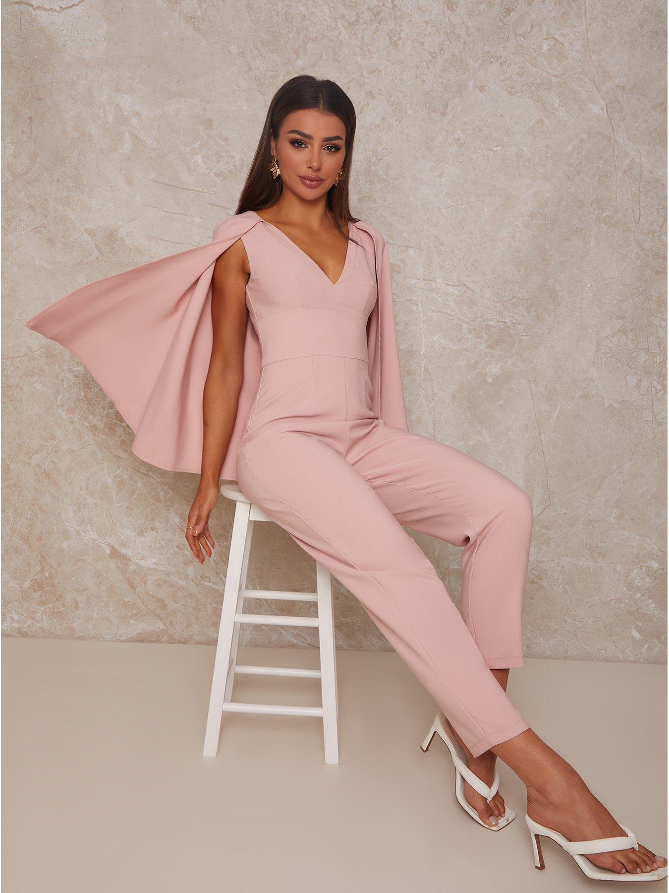 Pink jumpsuit clearance with cape